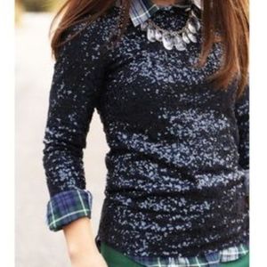 J Crew | navy sequin 3/4 sleeve top